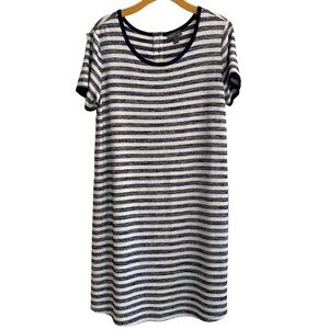 MARKET & SPRUCE Navy Blue and White Striped 
T-shirt Dress Size XL